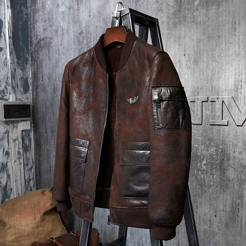 Denny&Dora Men's Shearling Coa - Embroidery In Australia 评论和价格