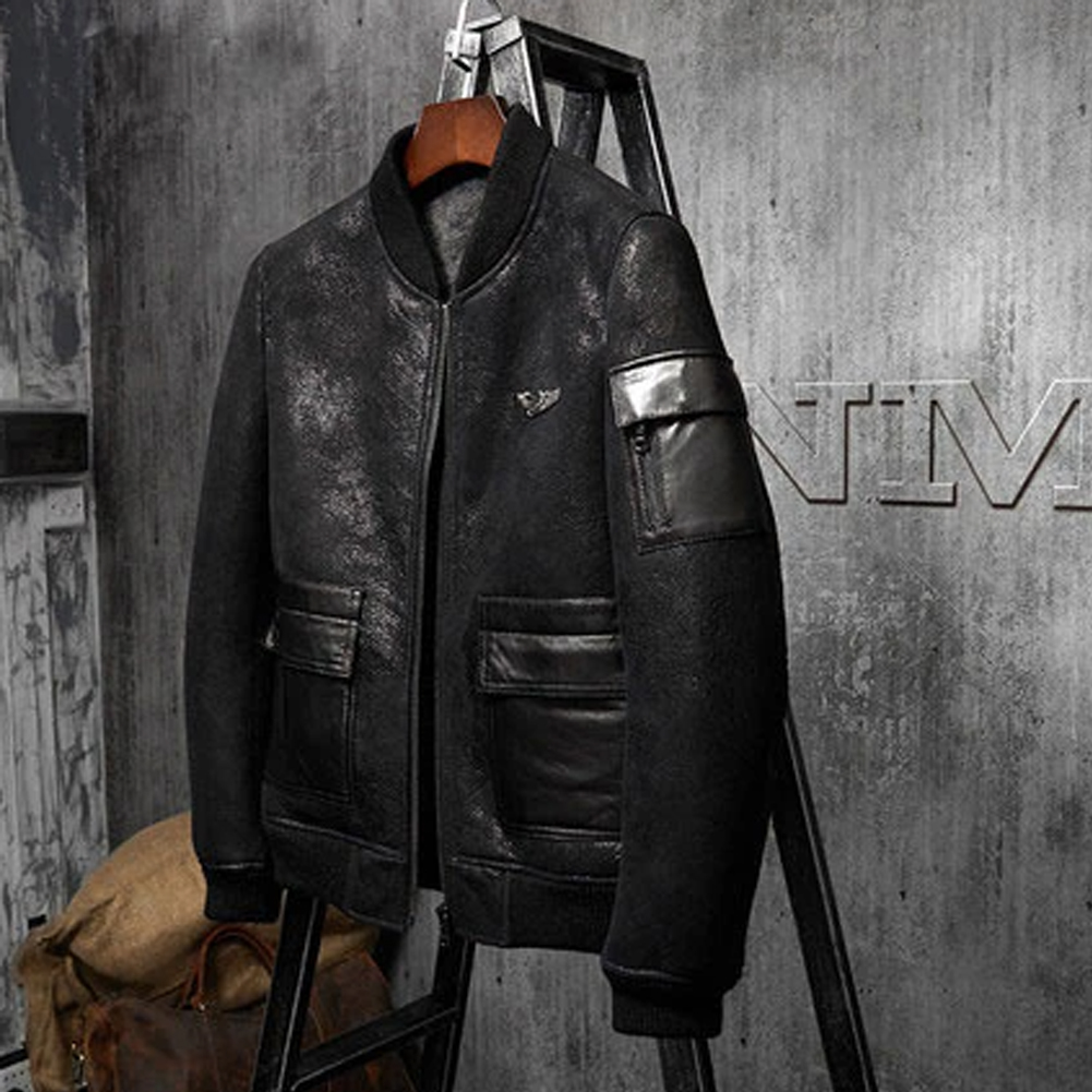 Denny&Dora Men's Shearling Coa - Embroidery In Australia 评论和价格