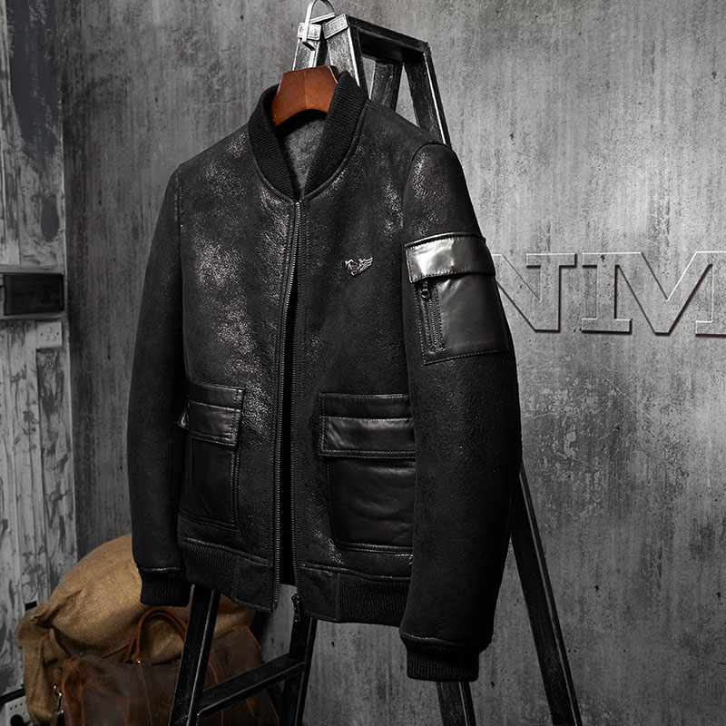 Denny&Dora Men's Shearling Coa - Embroidery In Australia 评论和价格
