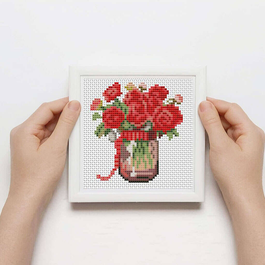 12Pcs Rose Cross Stitch 11Ct P - Embroidery Rose Stitch 评论和价格