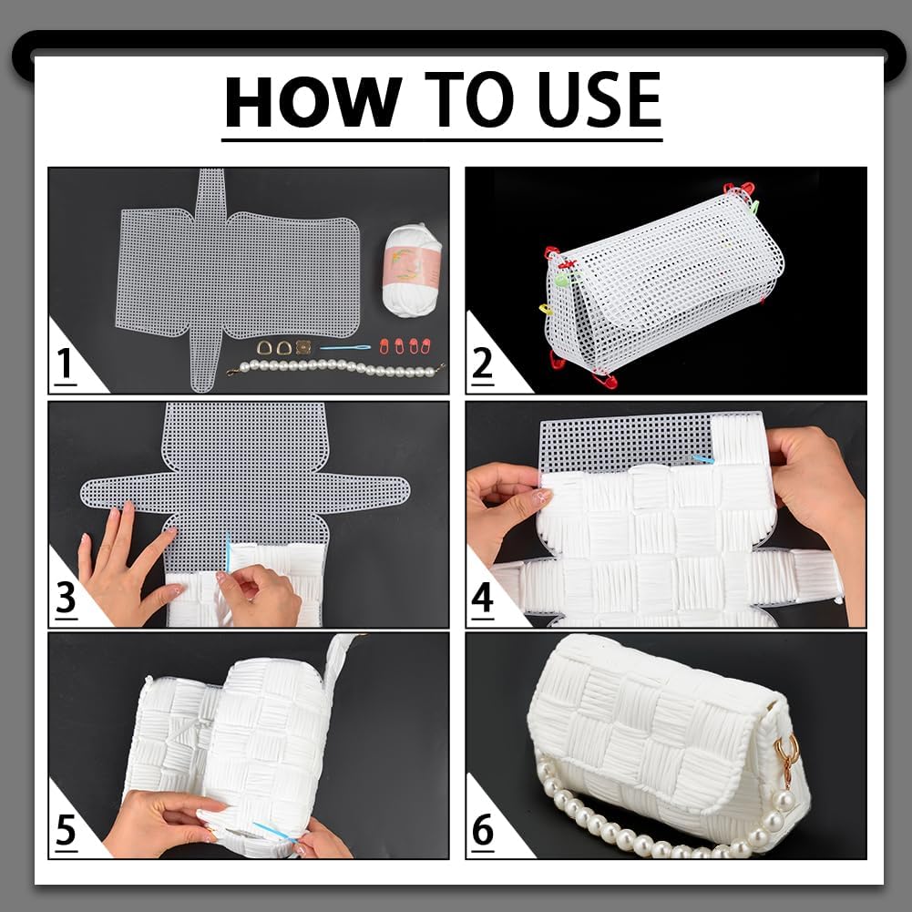 1-4Pcs Plastic Mesh Canvas She - Embroidery Bag 评论和价格