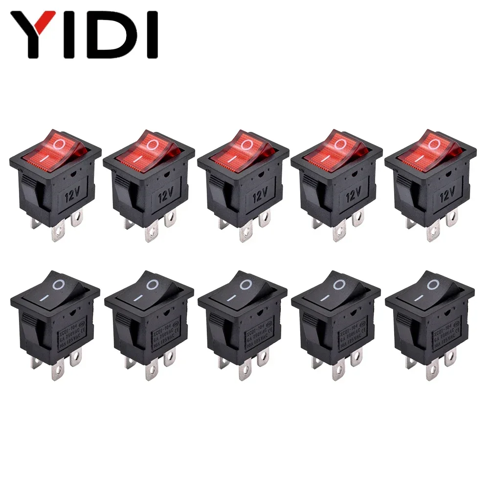 5/10pcs KCD1-104 Power Rocker  - Embroidery Red 评论和价格