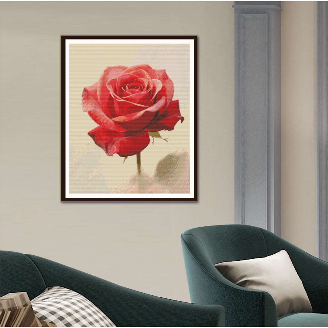 A cross-stitch embroidery with - Embroidery Rose Stitch 评论和价格