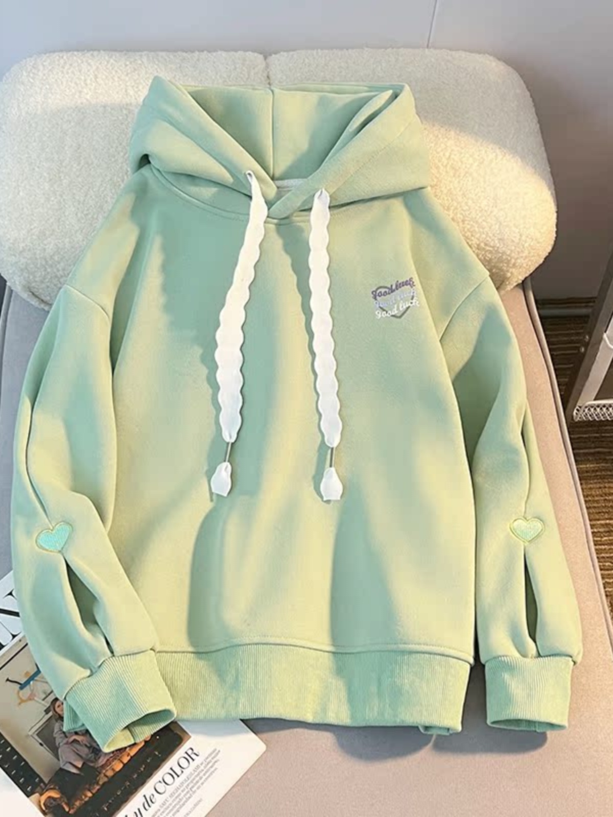 Thickened Hoodie Sweatshirt Gi - Embroidery Design Love 评论和价格