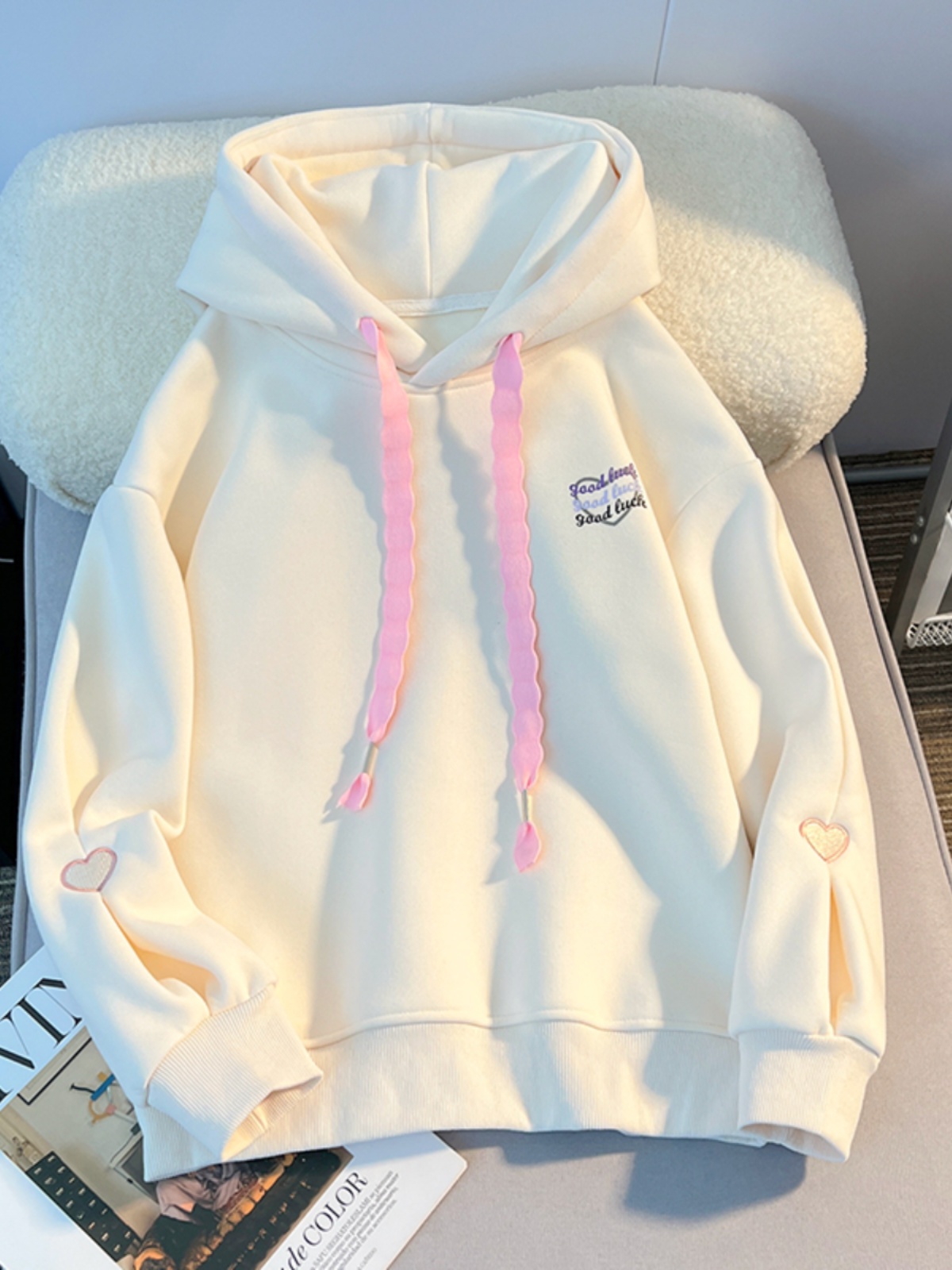 Thickened Hoodie Sweatshirt Gi - Embroidery Design Love 评论和价格