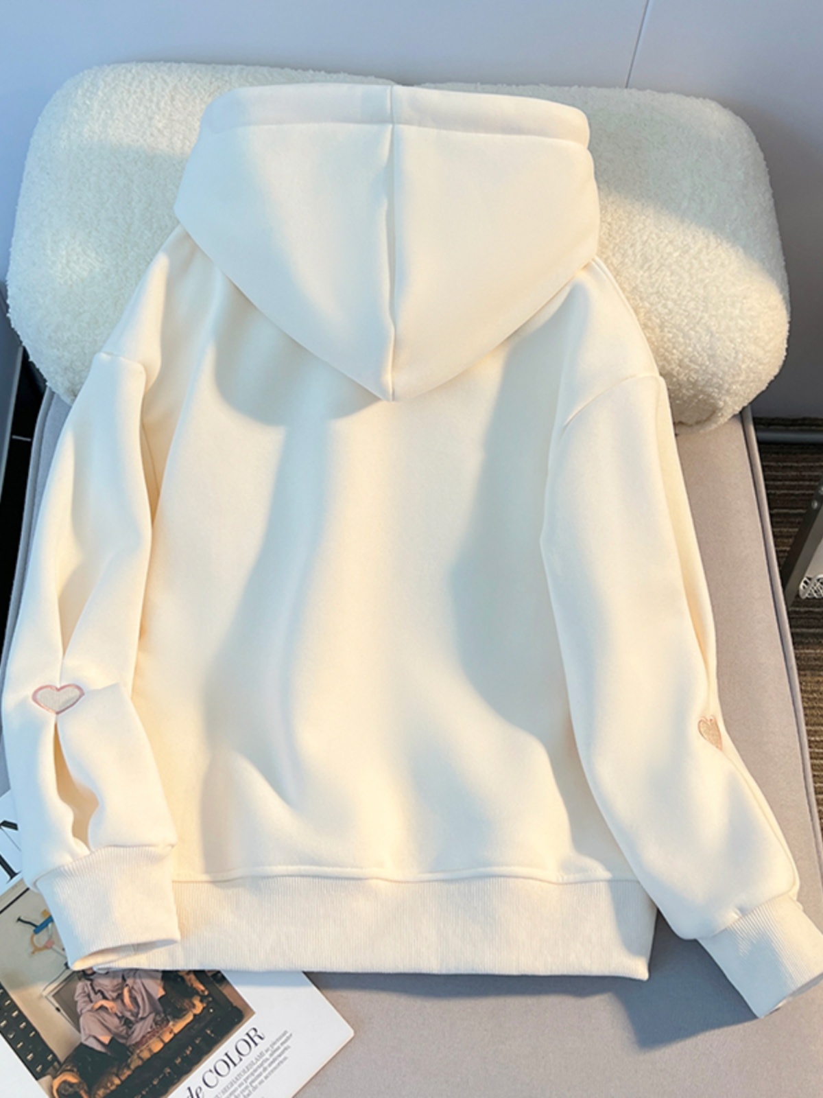 Thickened Hoodie Sweatshirt Gi - Embroidery Design Love 评论和价格