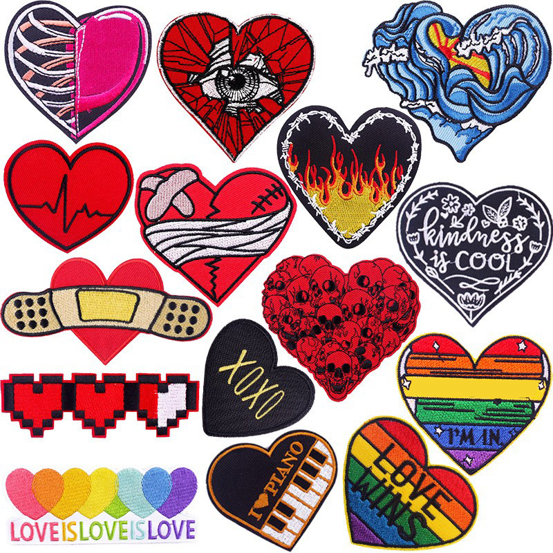 Designer Punk Love Heart Iron- - Embroidery Design Love 评论和价格
