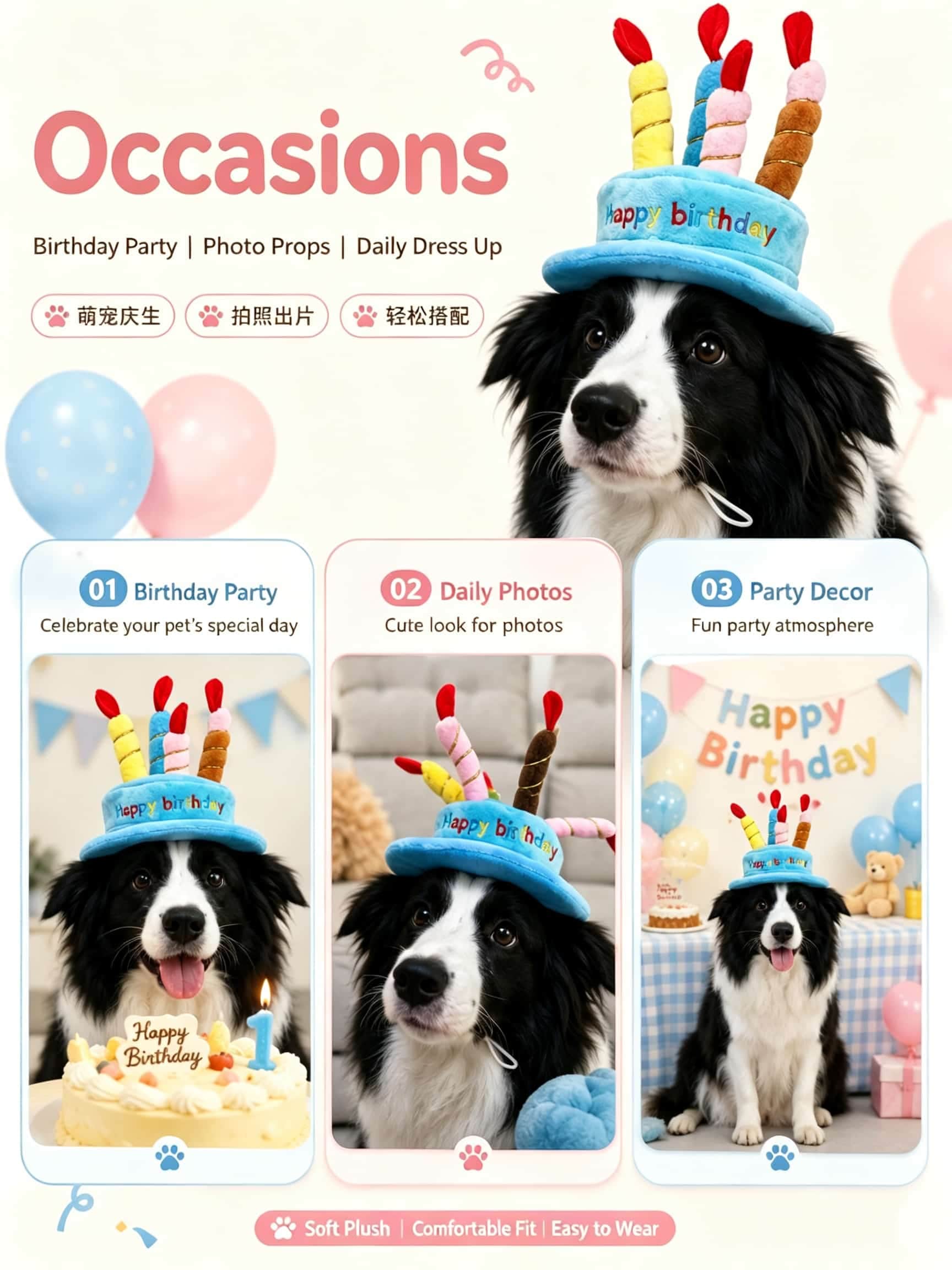 Lovely Pet Birthday Costume Ha - Embroidery Design Love 评论和价格
