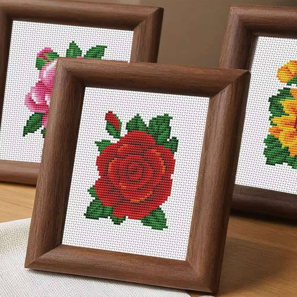 Huacan MINI Cross Stitch Rose  - Embroidery Rose Stitch 评论和价格