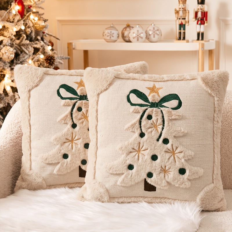 1PCS Pillow Cover Velvet Embro - Embroidery Xmas 评论和价格
