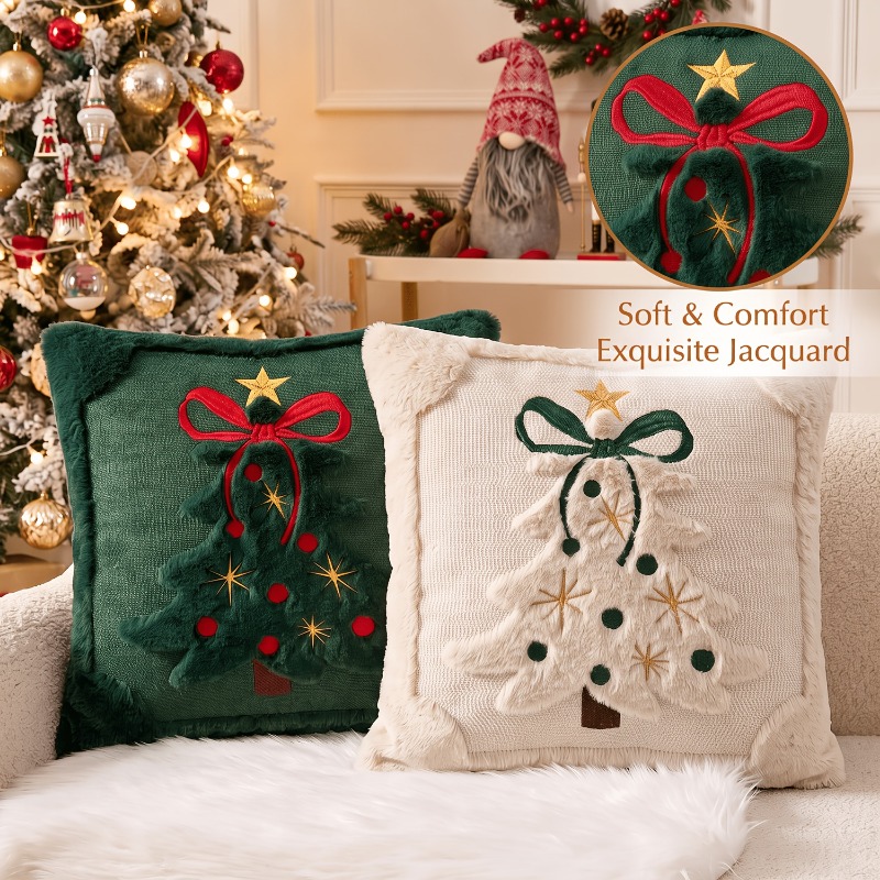 1PCS Pillow Cover Velvet Embro - Embroidery Xmas 评论和价格