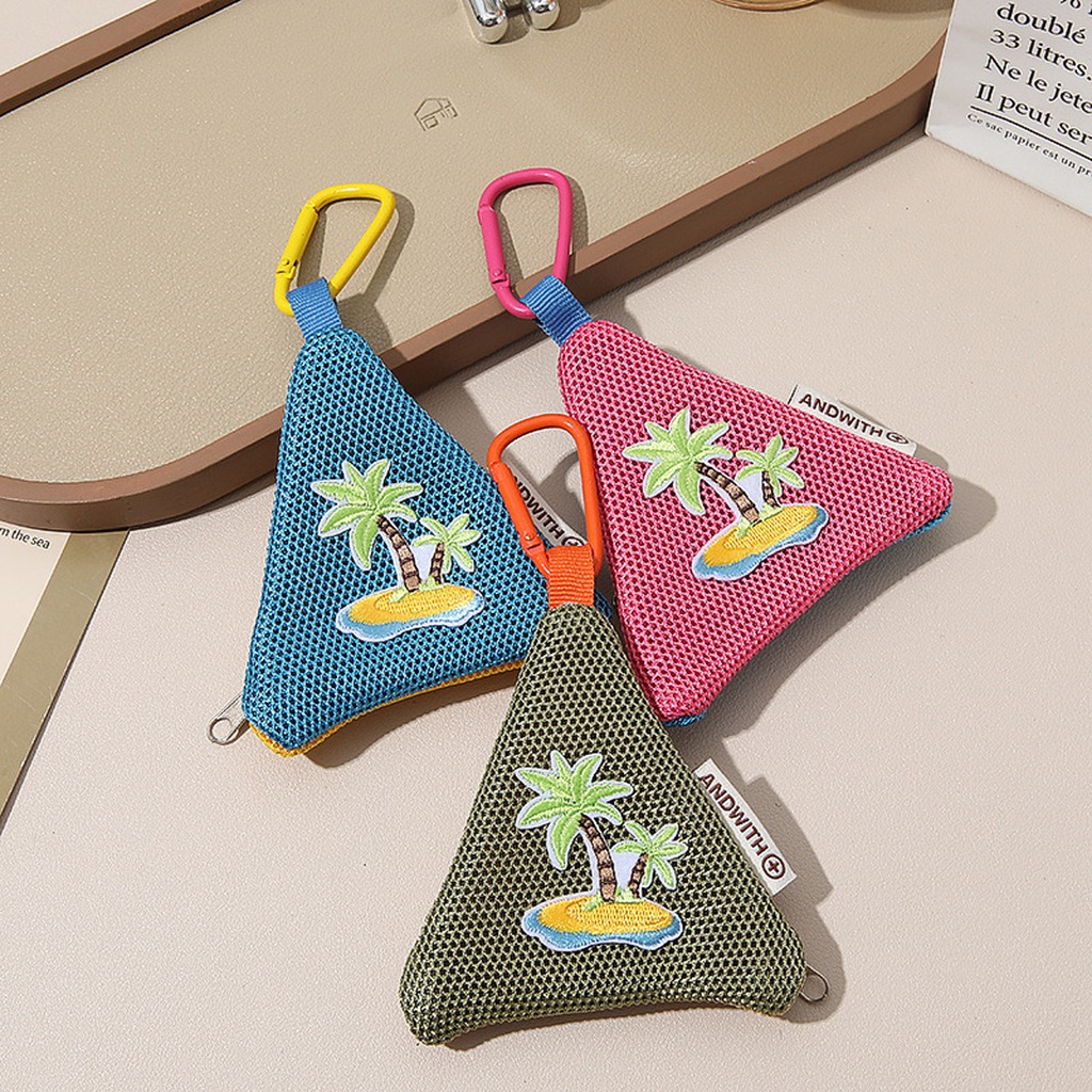Triangular Coin Purse Breathab - Embroidery Wallet 评论和价格
