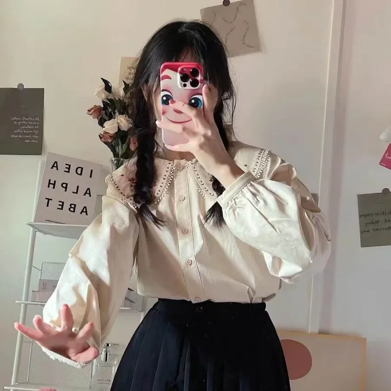 Shirts Women Japan Style Embro - Embroidery Design Love 评论和价格