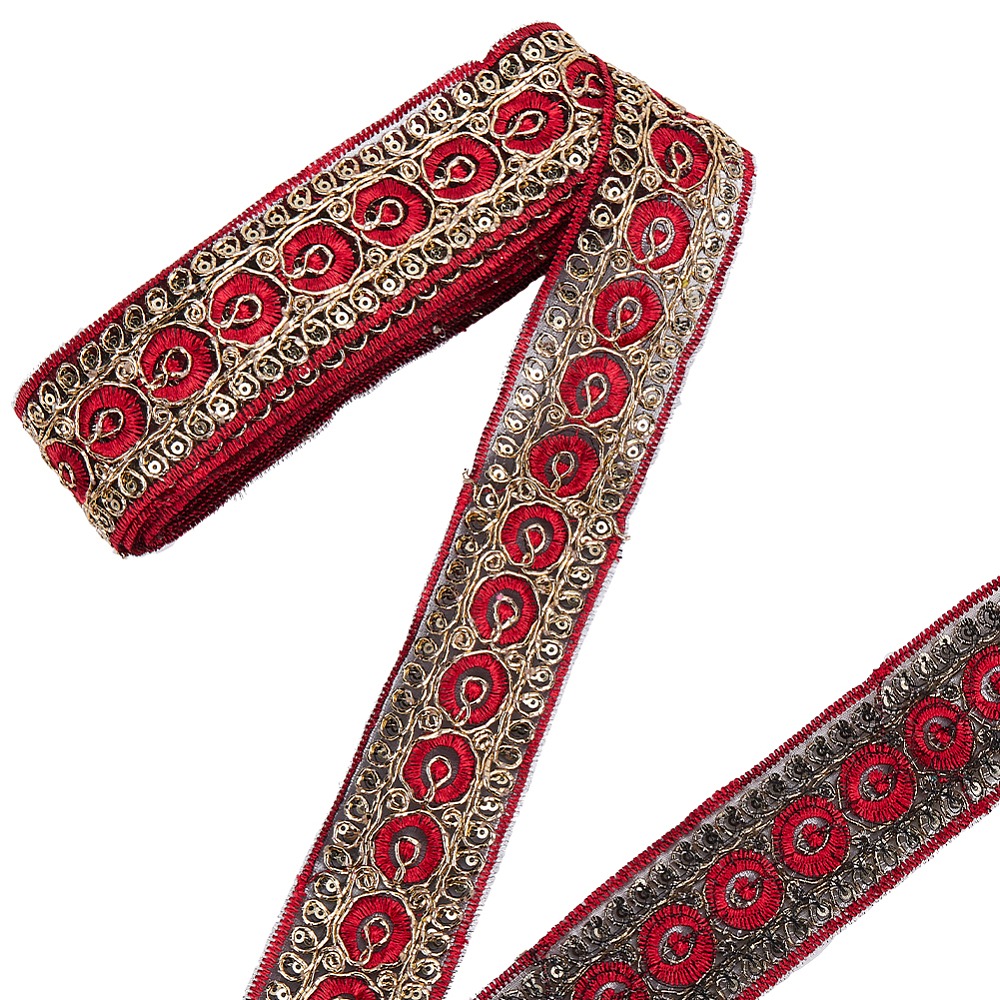 10 Yards 1.77 Inch Red Embroid - Embroidery Red 评论和价格