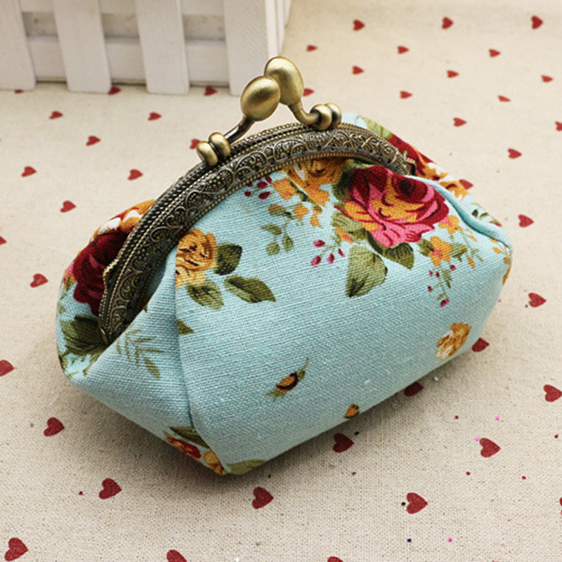 Women's Vintage Rose Print Can - Embroidery Wallet 评论和价格