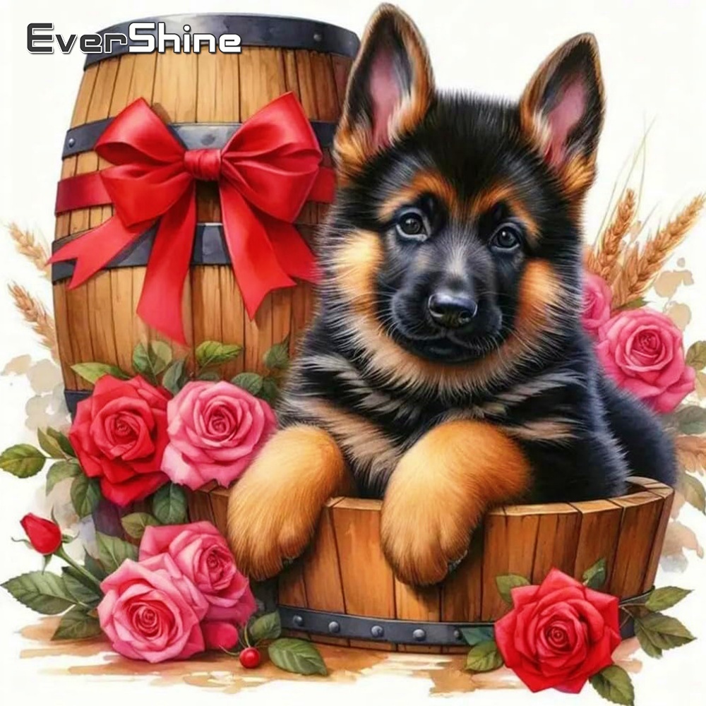 Evershine Diamond Mosaic Dog A - Embroidery Rose Stitch 评论和价格