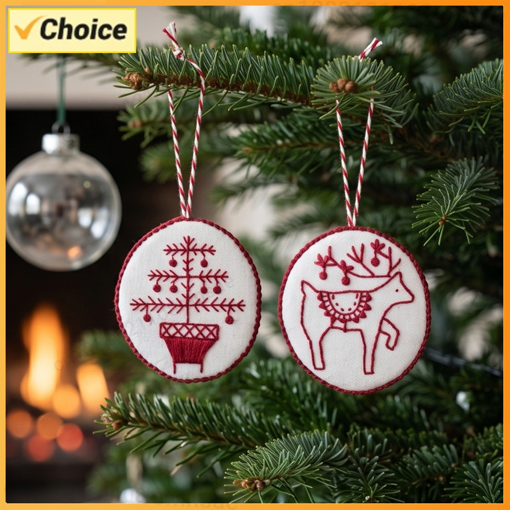 Christmas Embroidery Kit with  - Embroidery Xmas Ornaments 评论和价格