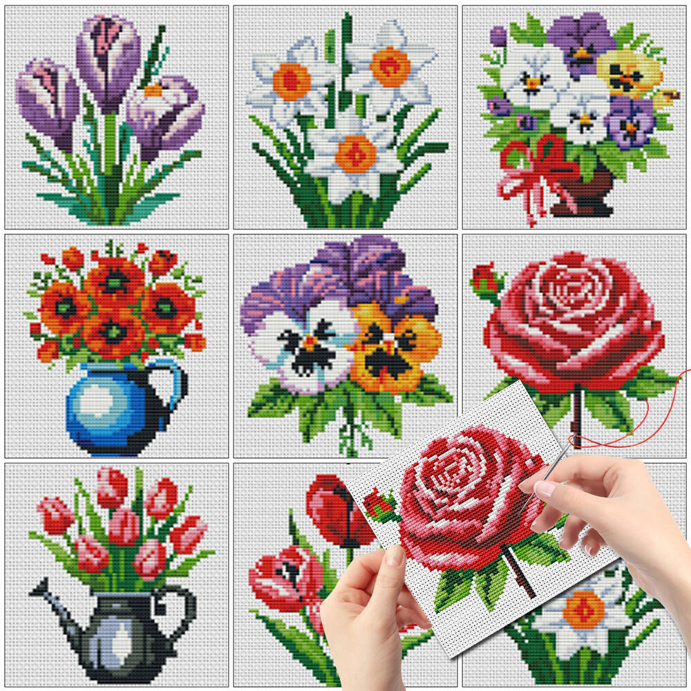 Evershine 8pcs Mini Flower Cro - Embroidery Rose Stitch 评论和价格