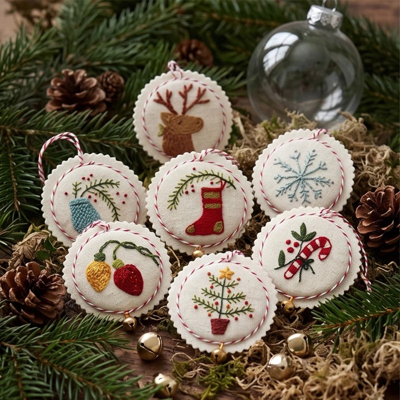 Christmas Embroidery Kit for B - Embroidery Xmas Ornaments 评论和价格