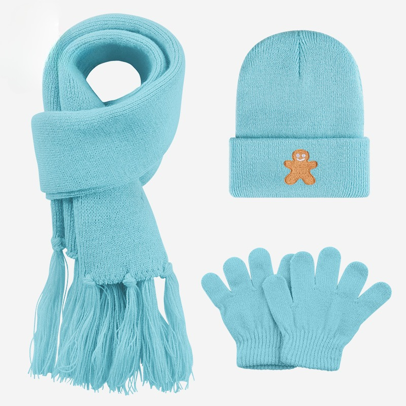 Soft Knitted 3Pcs Toddler Hat  - Embroidery Xmas 评论和价格