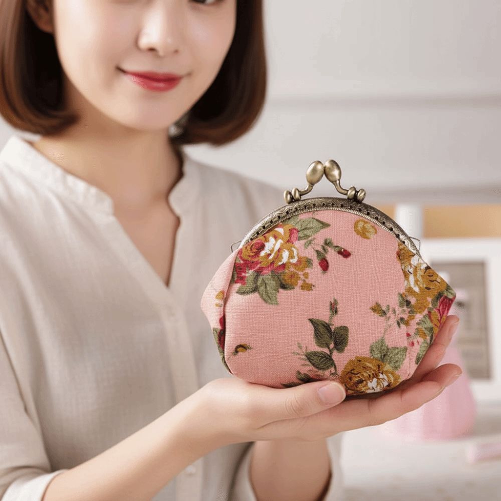 Anti-lost Kiss Lock Coin Purse - Embroidery Wallet 评论和价格