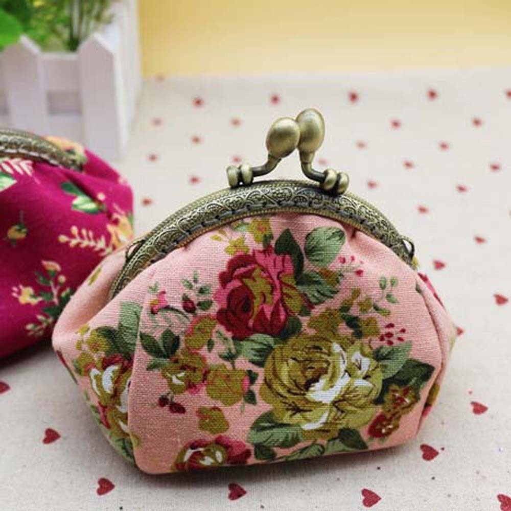 Anti-lost Kiss Lock Coin Purse - Embroidery Wallet 评论和价格