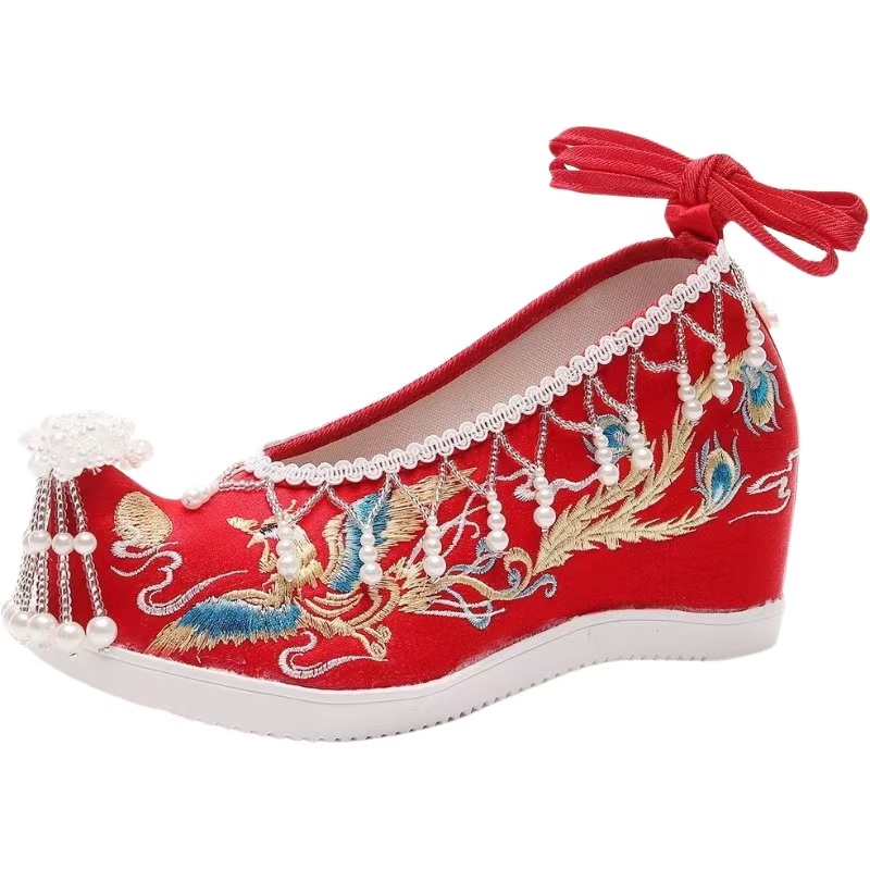 Women New Red Embroidered Wedd - Embroidery Red 评论和价格