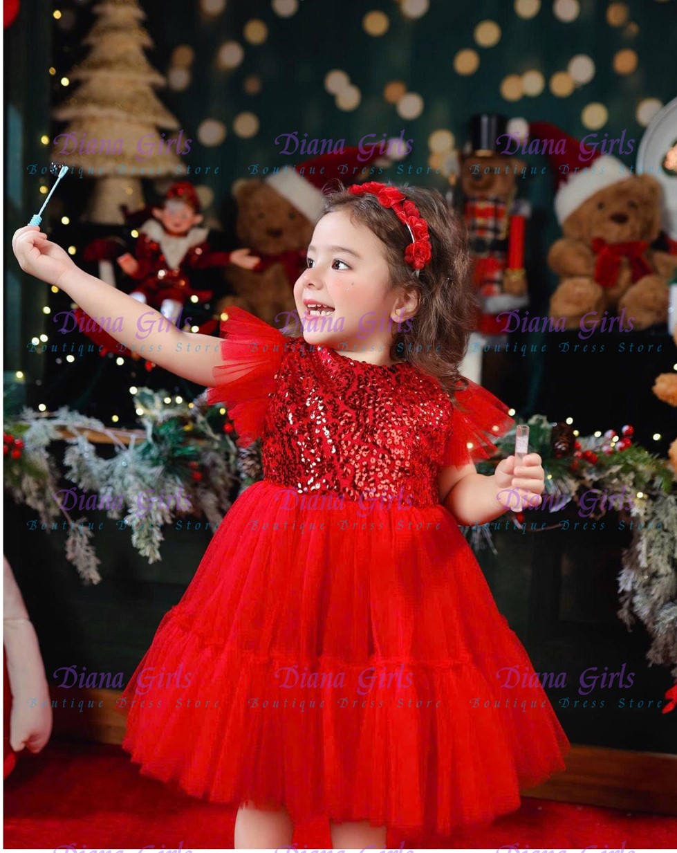 Christmas Exquisite Red Tulle  - Embroidery Red 评论和价格