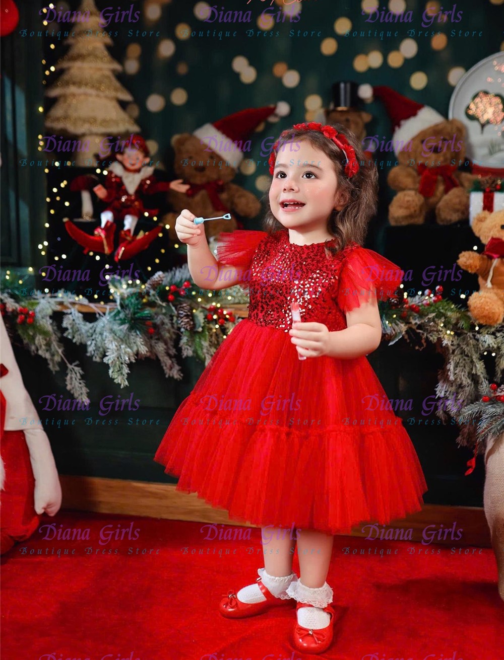 Christmas Exquisite Red Tulle  - Embroidery Red 评论和价格