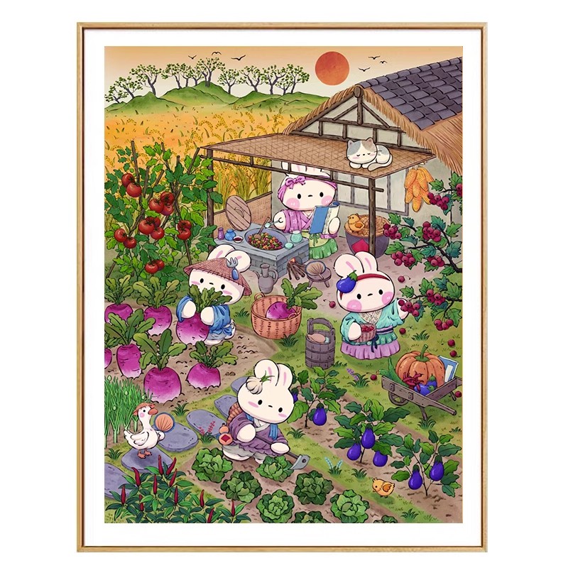 Autumn Garden Rabbits Needlewo - Embroidery Kurta Men 评论和价格