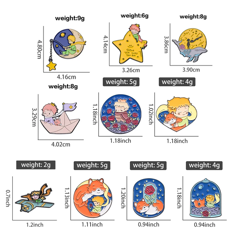 Boy and Fox Rose Enamel Pins C - Embroidery Whale 评论和价格