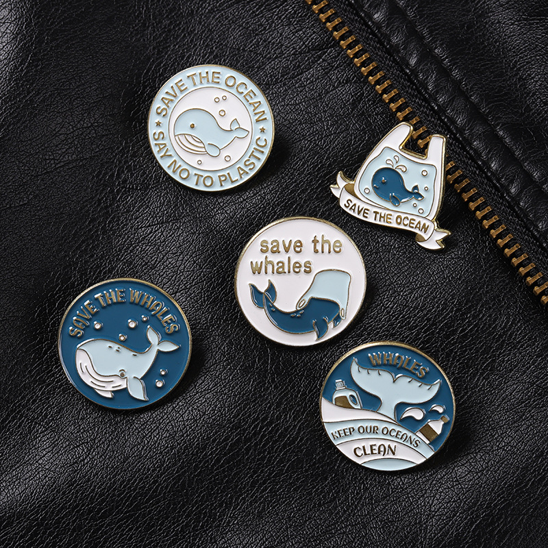 Cute Cartoon Whale Brooch Pins - Embroidery Whale 评论和价格
