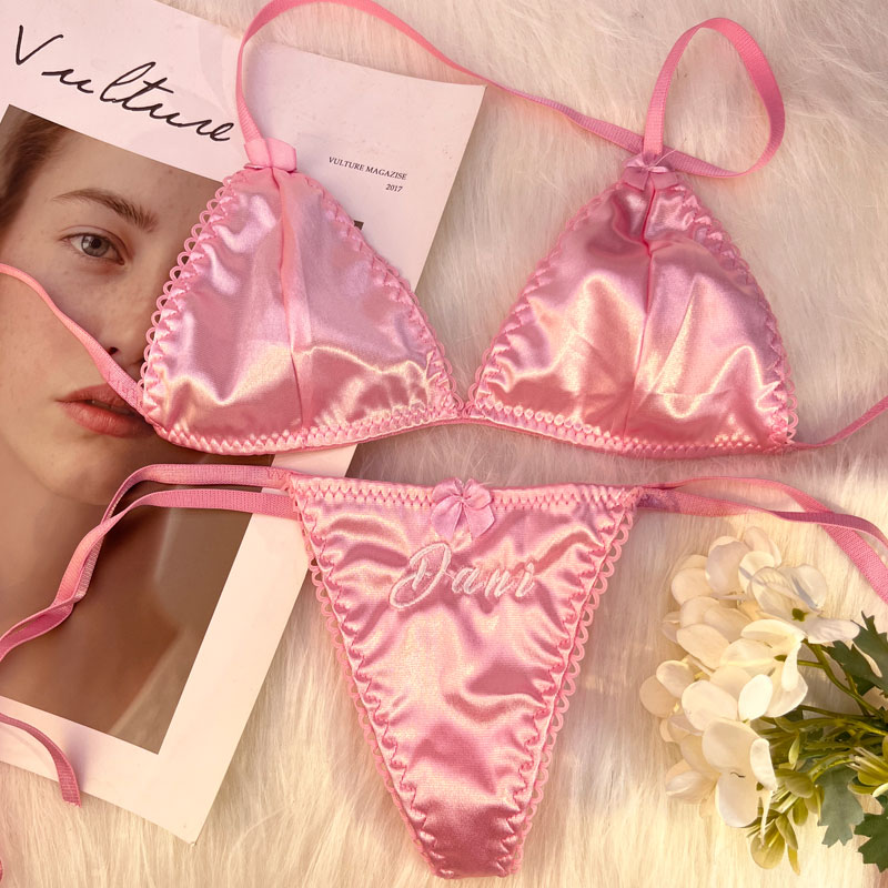 Custom Name Thongs Triangle Br - Embroidery Names 评论和价格