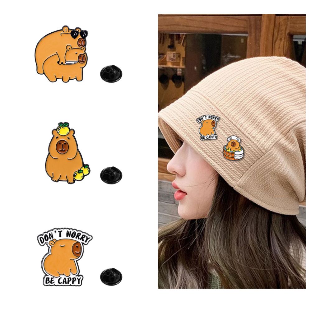 Cartoon Capybara Brooch Creati - Embroidery Whale 评论和价格