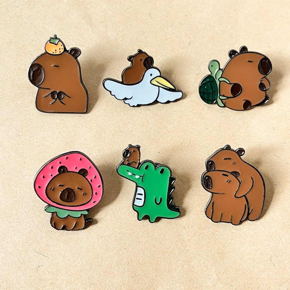 Cartoon Capybara Brooch Creati - Embroidery Whale 评论和价格