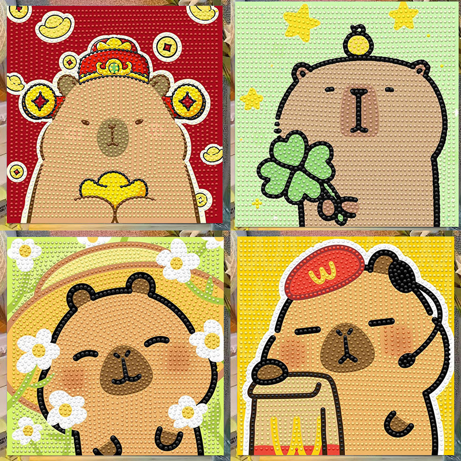 Cartoon Capibala Crystal Diamo - Embroidery Gift Ideas 评论和价格