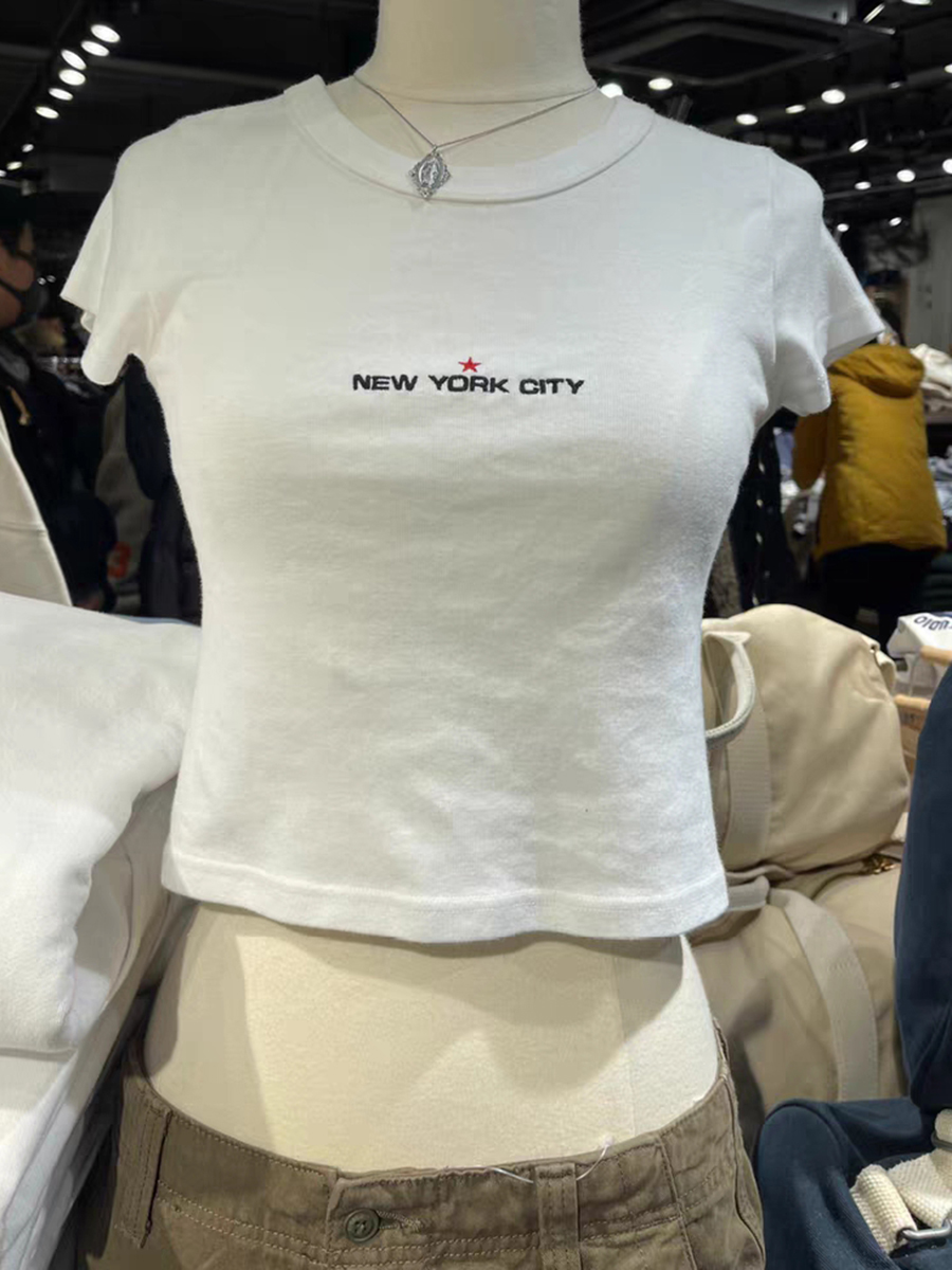 New York Letter Embroidery Whi - Embroidery York 评论和价格