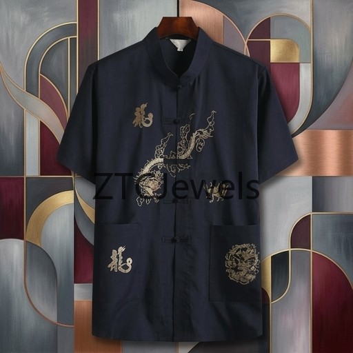 Chinese Dragon Embroidery Kung - Embroidery Shirt 评论和价格