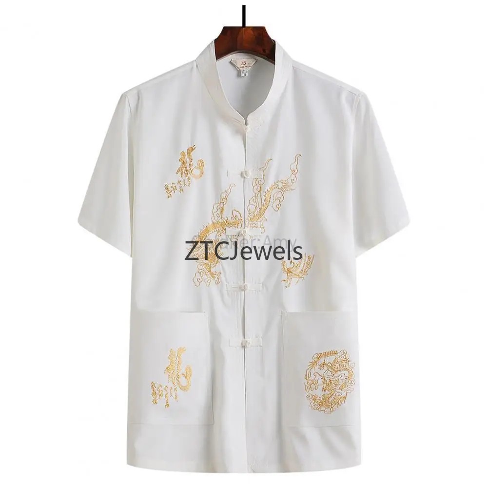 Chinese Dragon Embroidery Kung - Embroidery Shirt 评论和价格