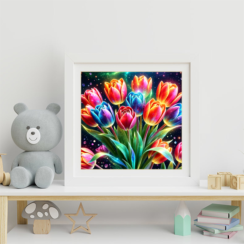 Diamond Mosaic Tulip Flower Su - Embroidery Gift Ideas 评论和价格